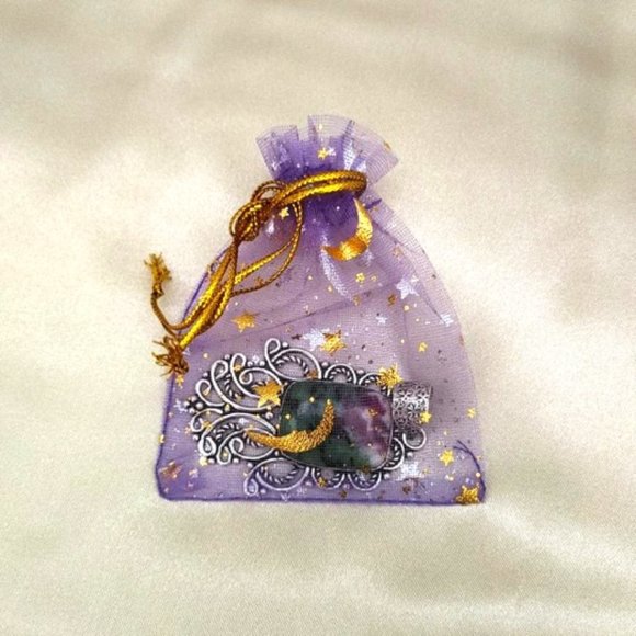 Ruby Zoisite (pd3) Pendant Natural Gems Green Purple Filigree Silver Art 2.5" L - Picture 9 of 10